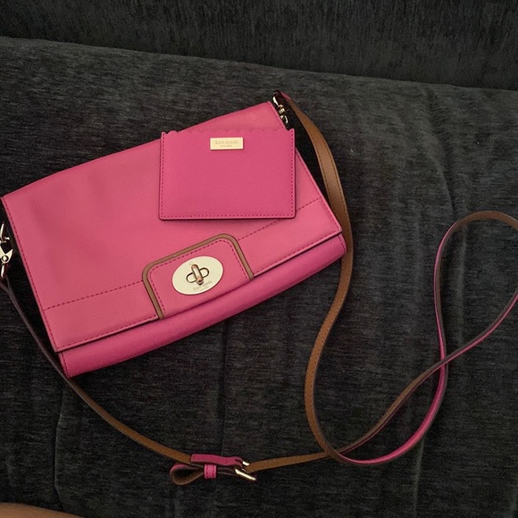 kate spade Handbags - Barbie pink Kate Spade crossbody and card wallet